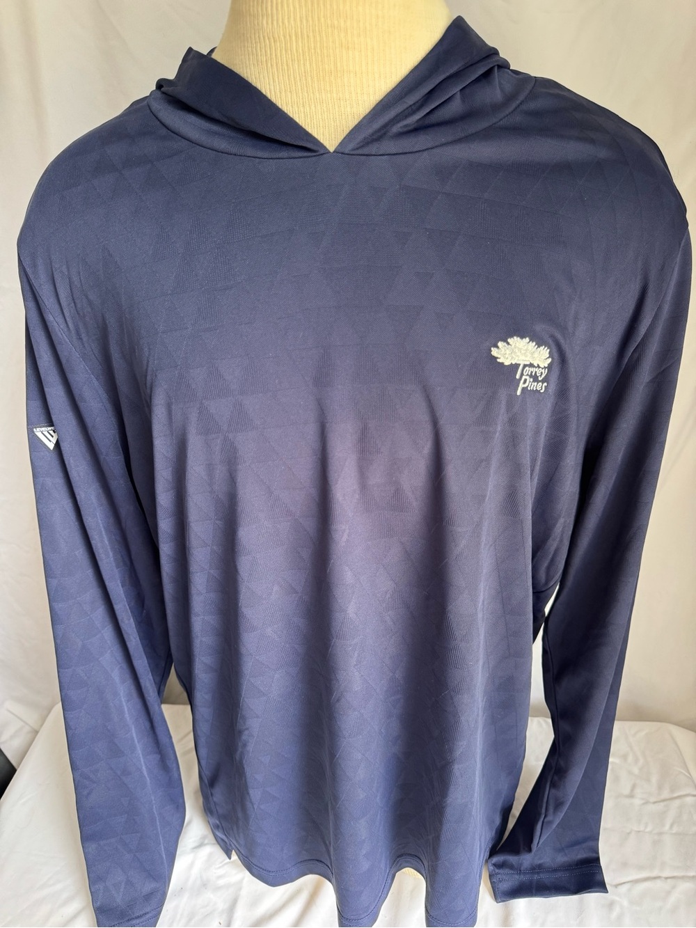 Levelwear Torrey Pines Sun Hoodie Mens XL Verve Navy Blue Geometric Like New